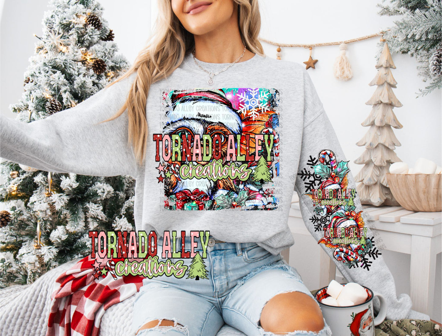 Spooky Christmas Brushstroke Crewneck