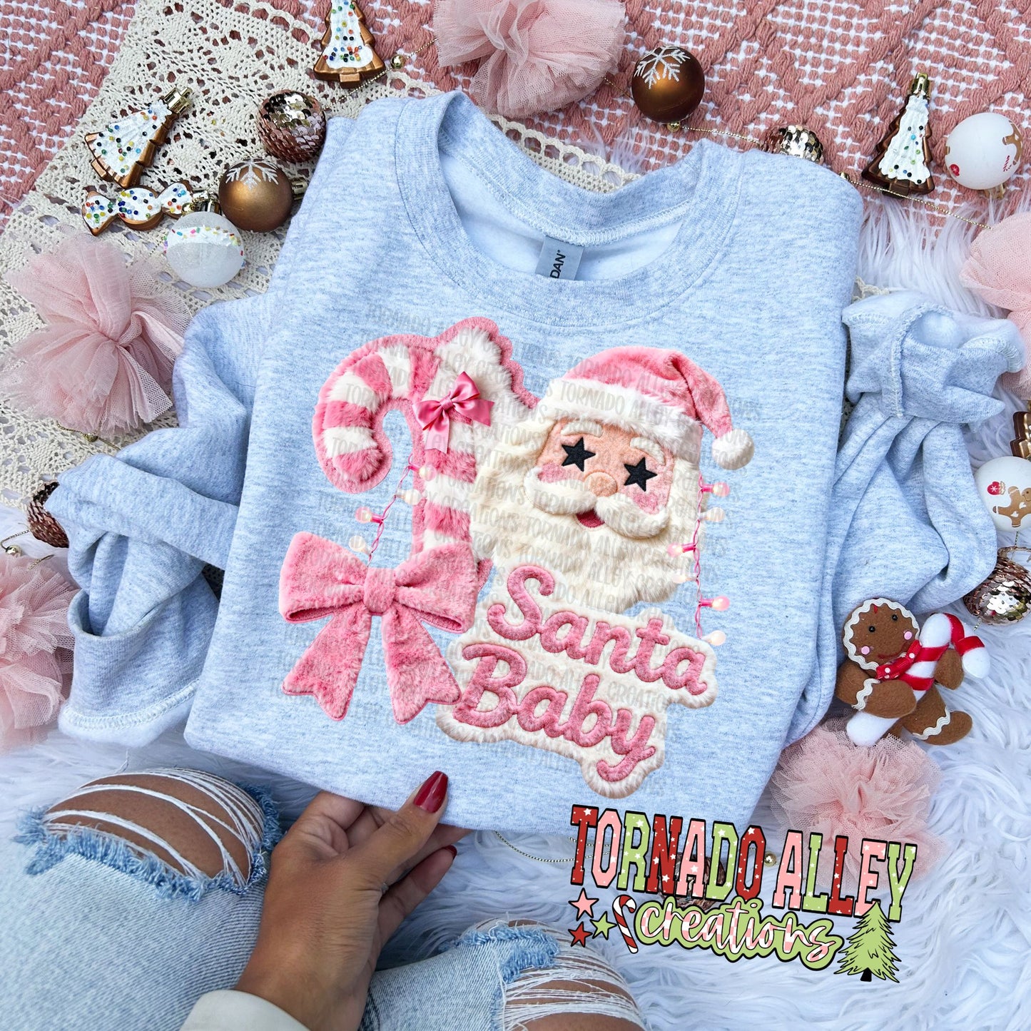 Santa Baby Faux Fur Crewneck
