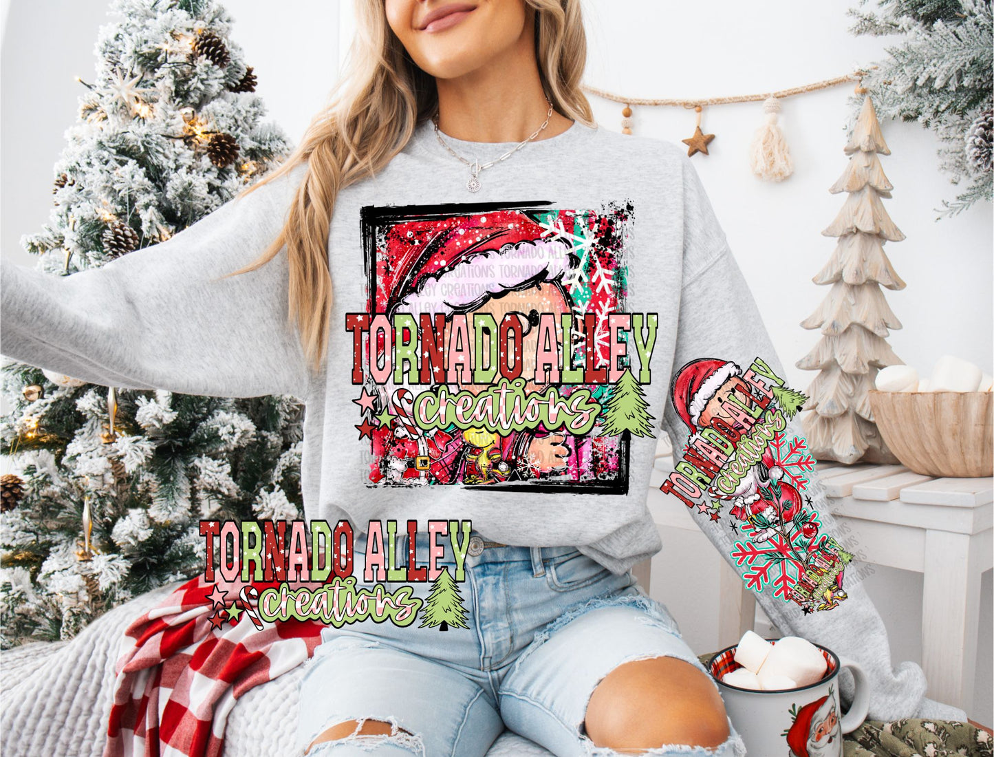 Vintage Christmas Brushstroke Crewneck