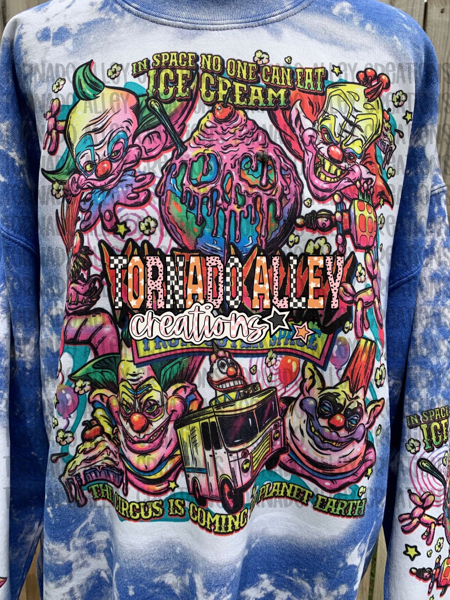 Spooky Neon Circus Clowns Crewneck