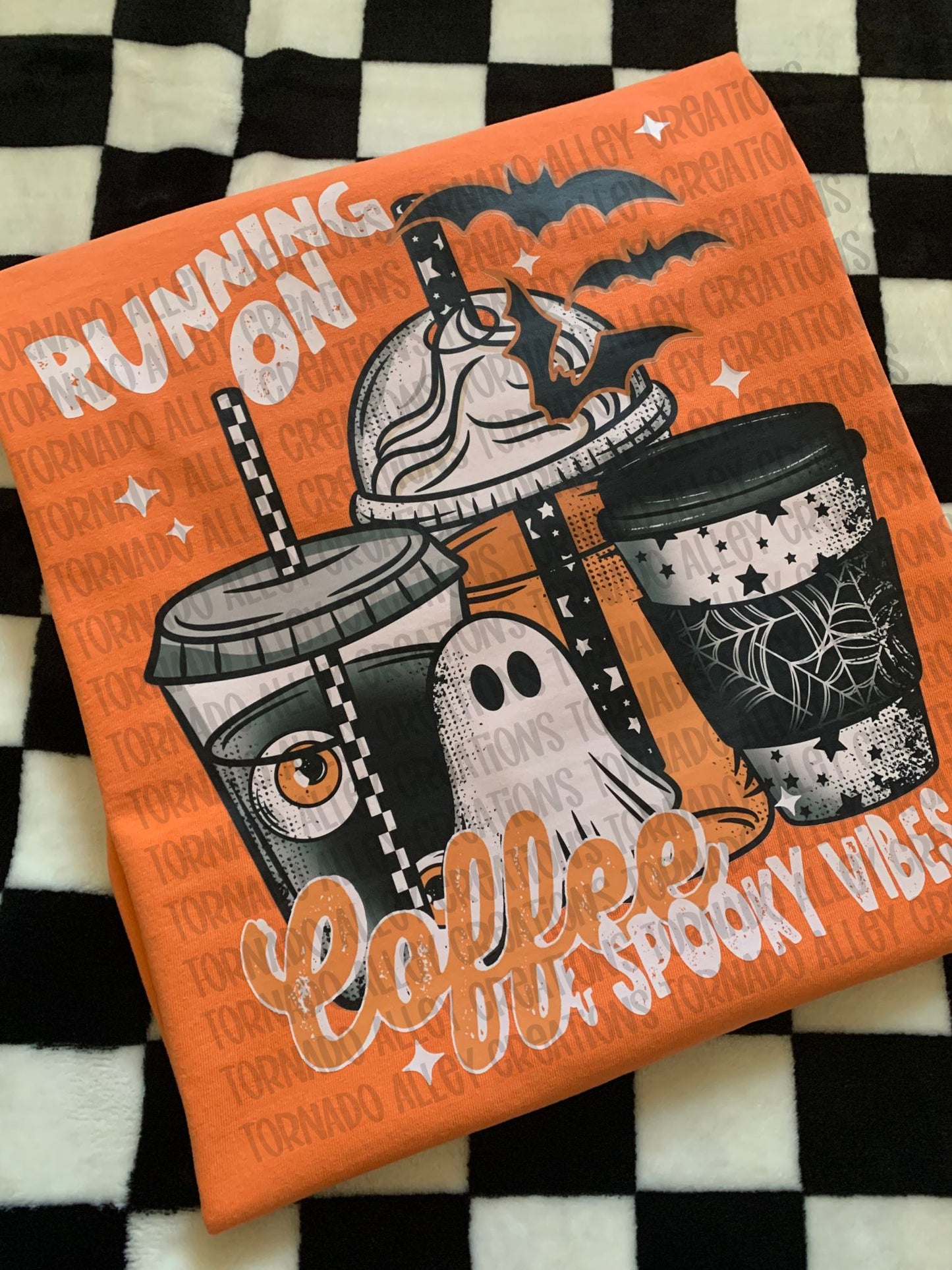 Running on Coffee Spooky Vibes Tee