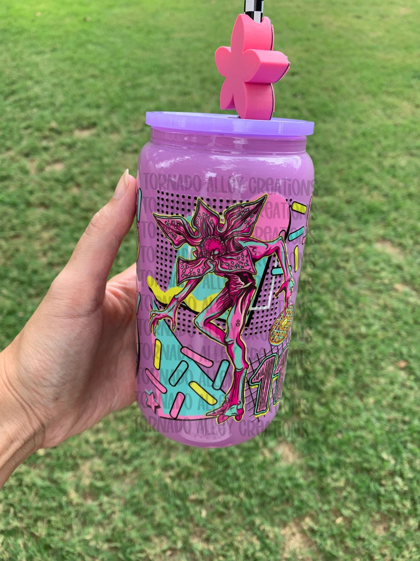 Retro Monsters 16oz Glass Can
