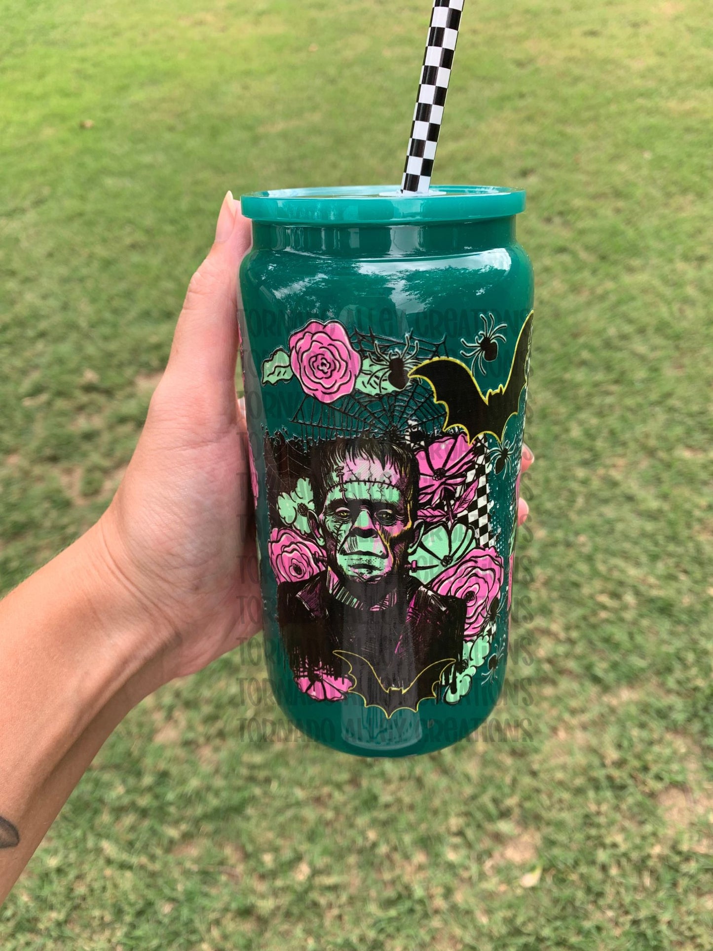 Spooky Frank 16oz Glass Can