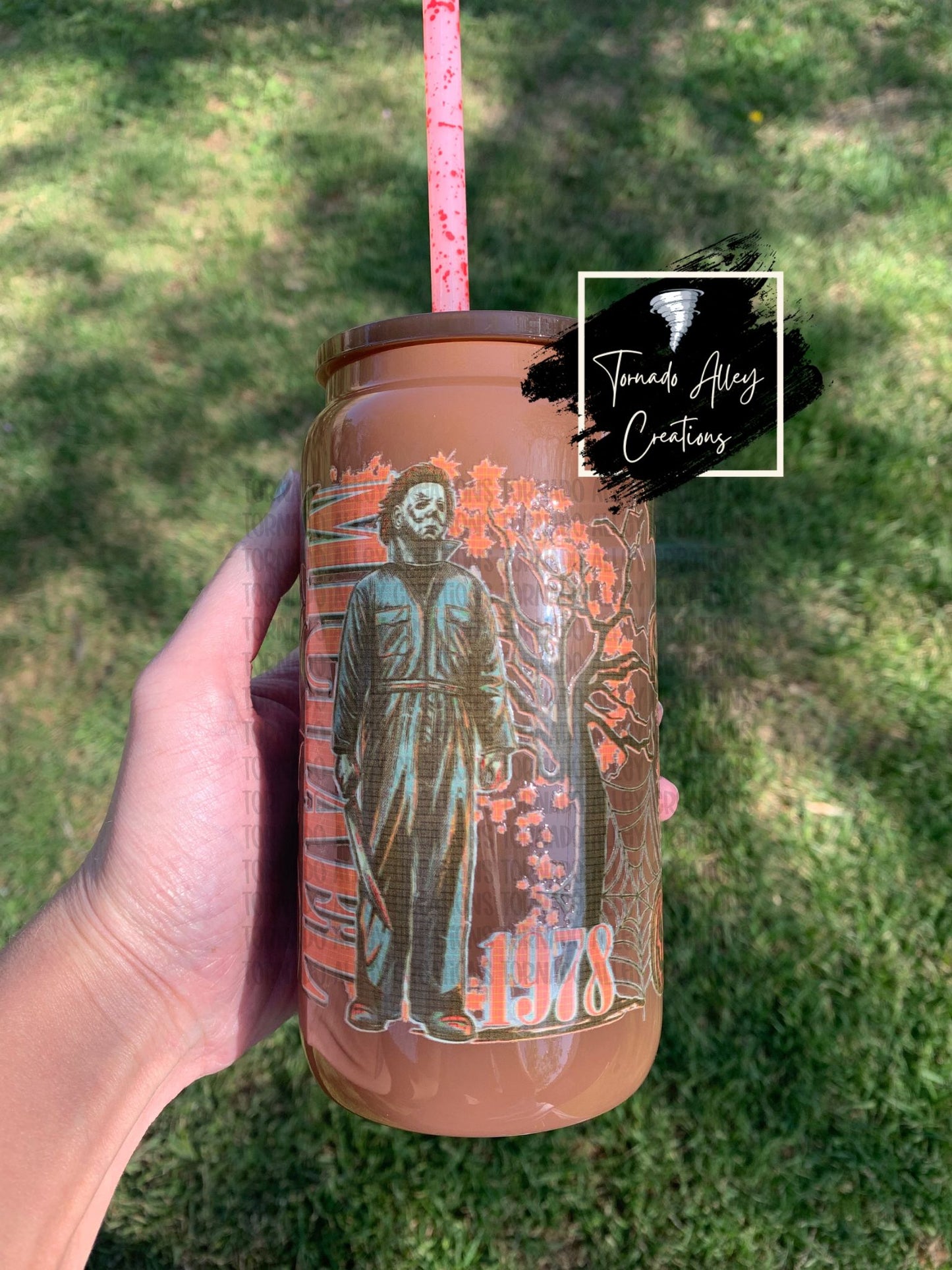 Vintage Horror Glass Can