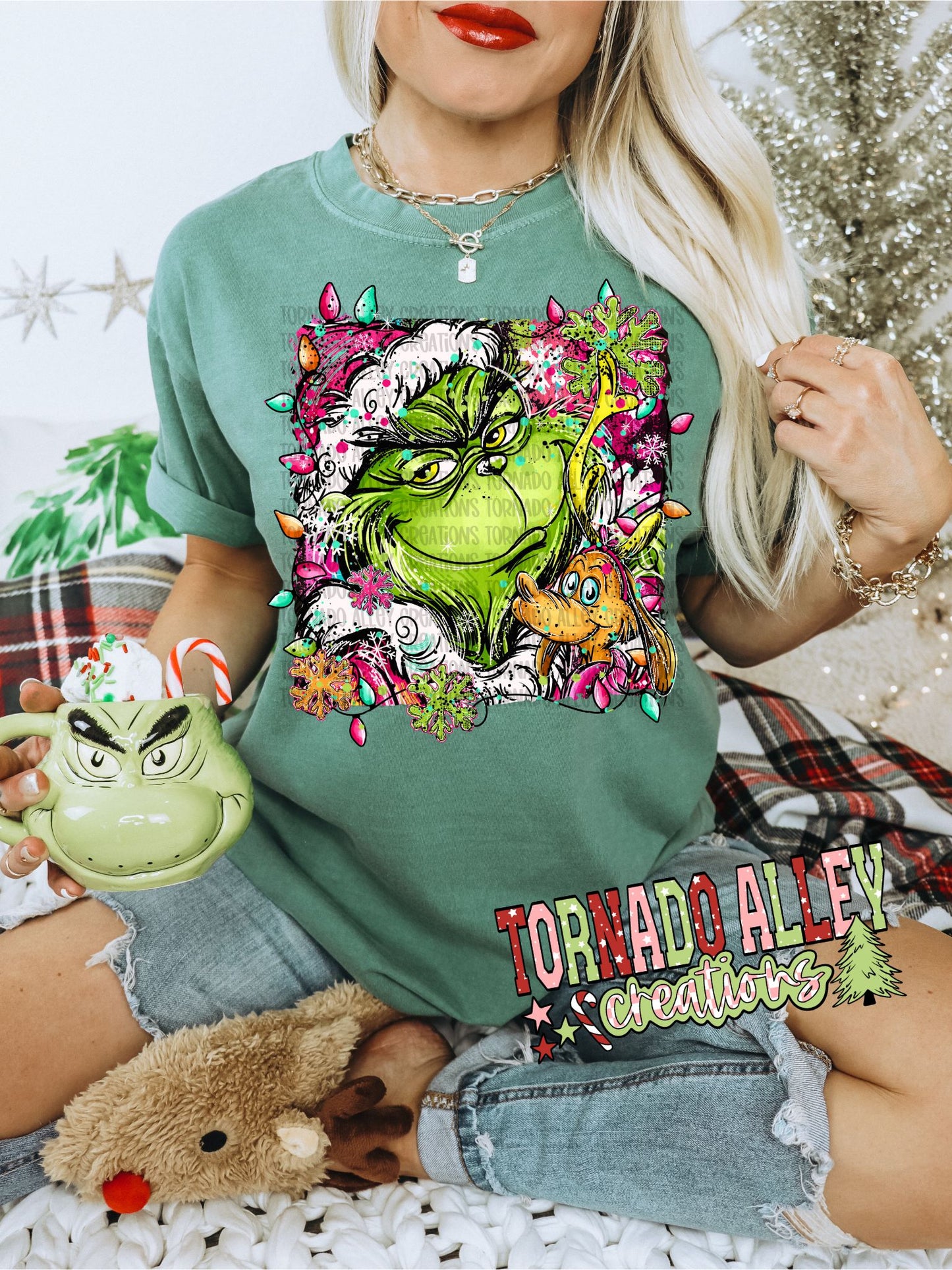 Cute Doodle Green Guy Tee