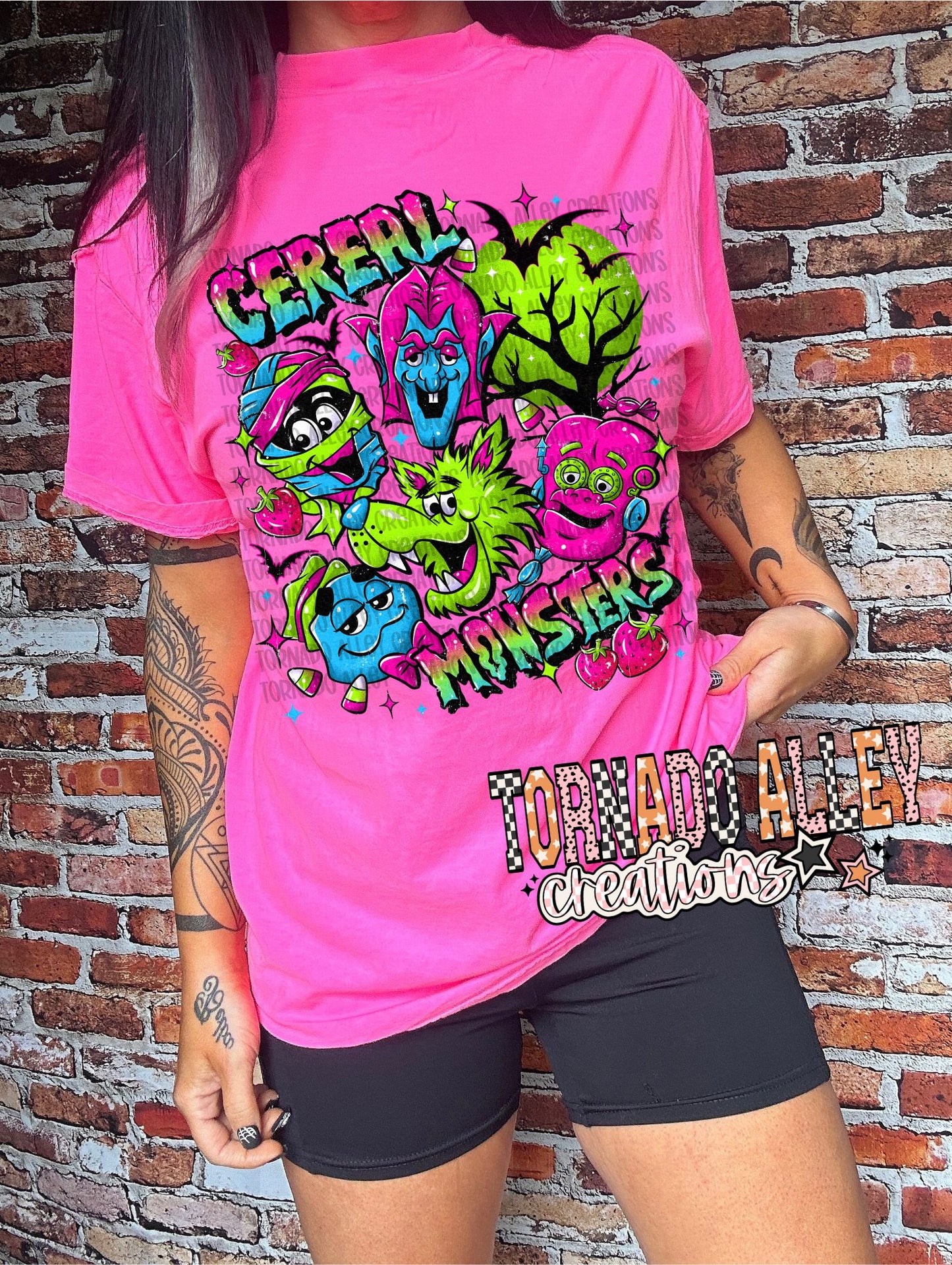 Spooky Neon Monsters Tee
