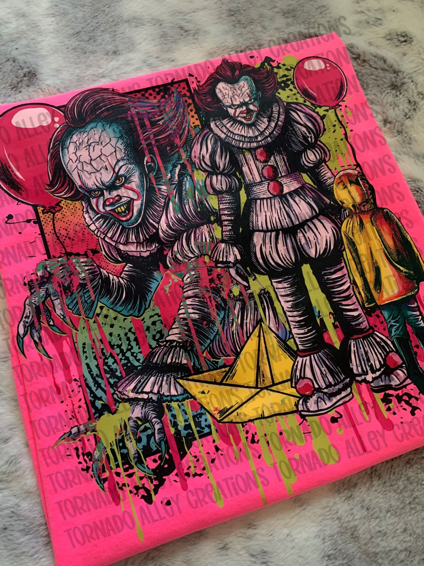 Spooky Neon Clown Tee