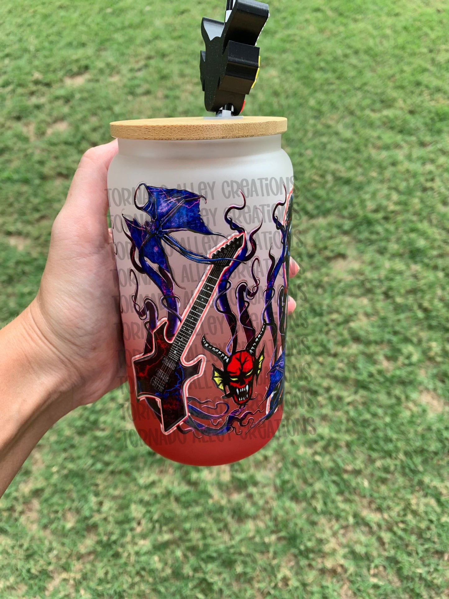 Spooky Monsters 16oz Glass Can