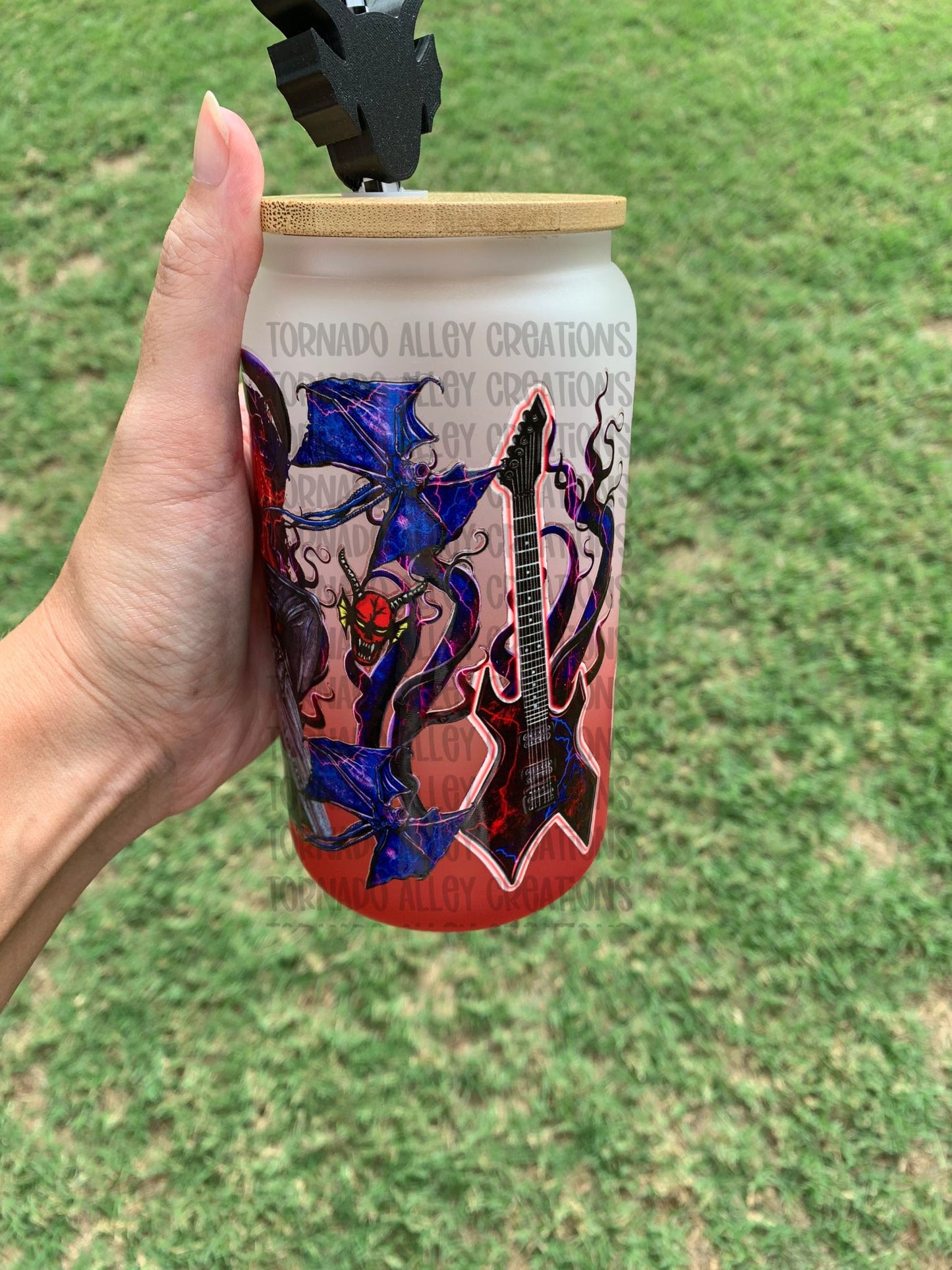 Spooky Monsters 16oz Glass Can