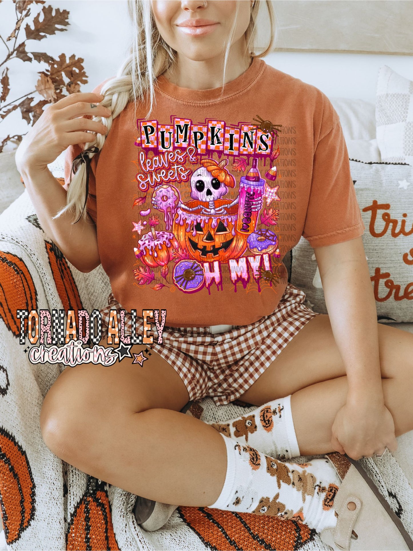 Pumpkins Leaves & Sweets Tee