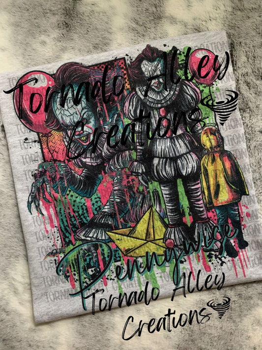 Spooky Neon Clown Tee