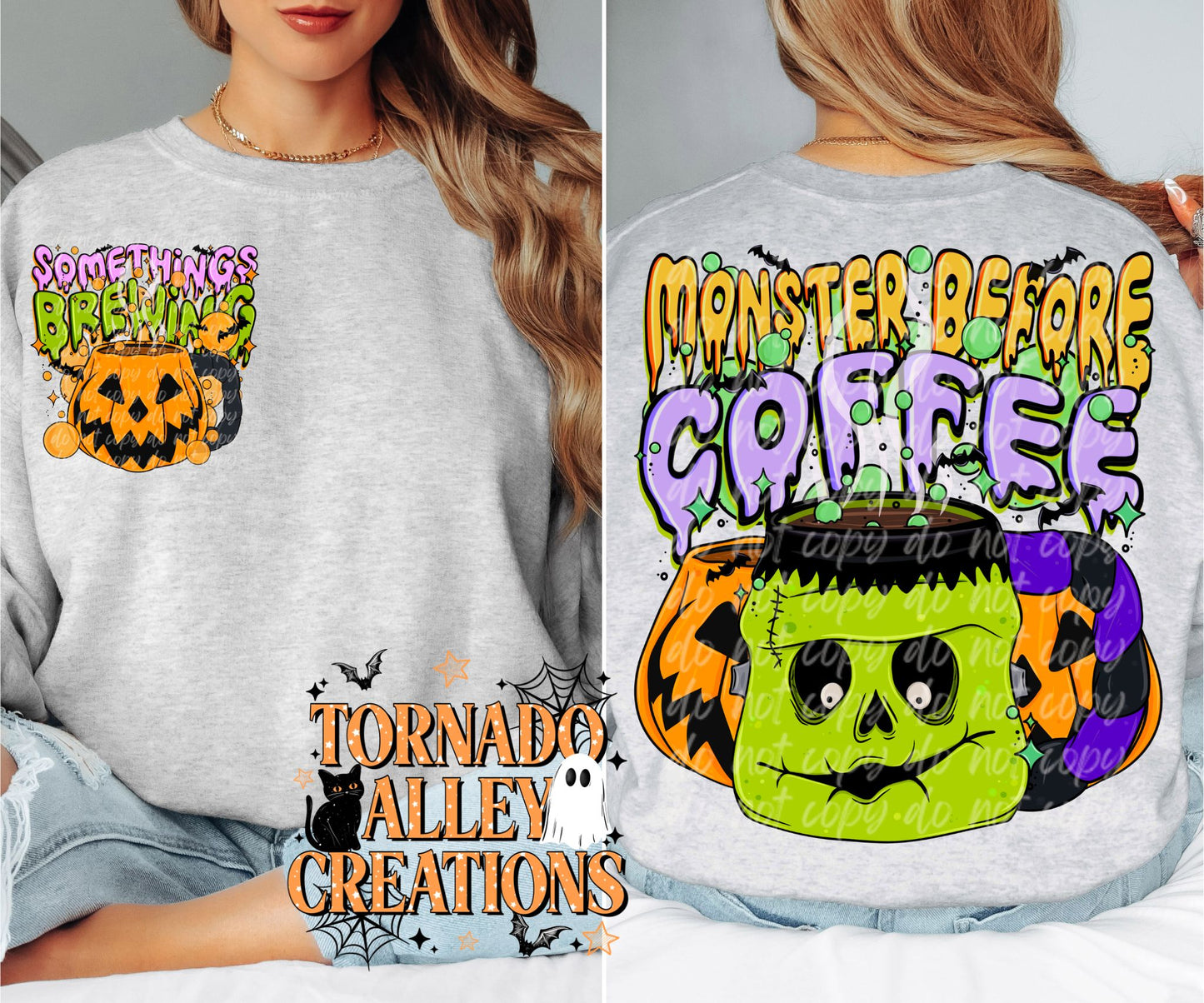 Monster Before Coffee Crewneck