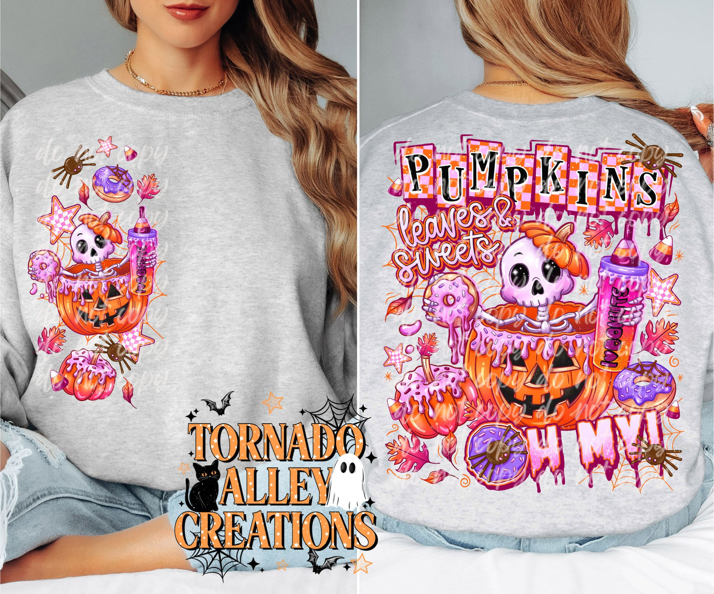Pumpkins Leaves Sweets Crewneck