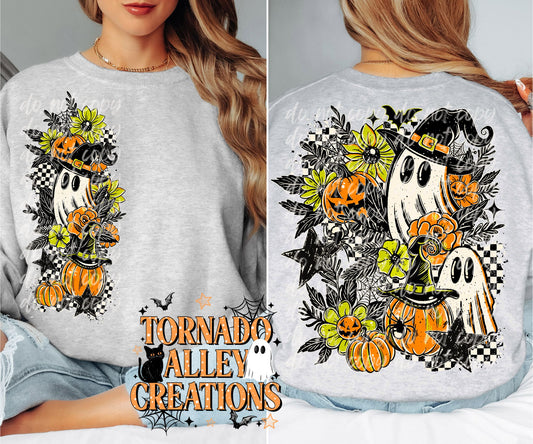 Floral Witchy Ghost Crewneck