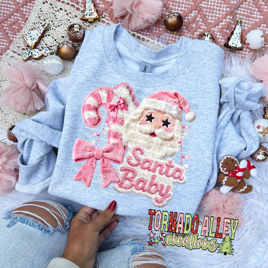 Santa Baby Faux Fur Crewneck