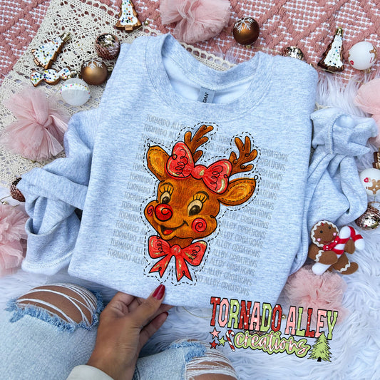 Reindeer Brushstrokes Crewneck