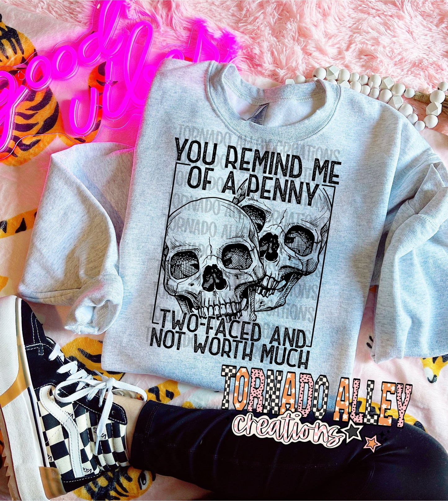 Two Faced and Not Worth Much Crewneck