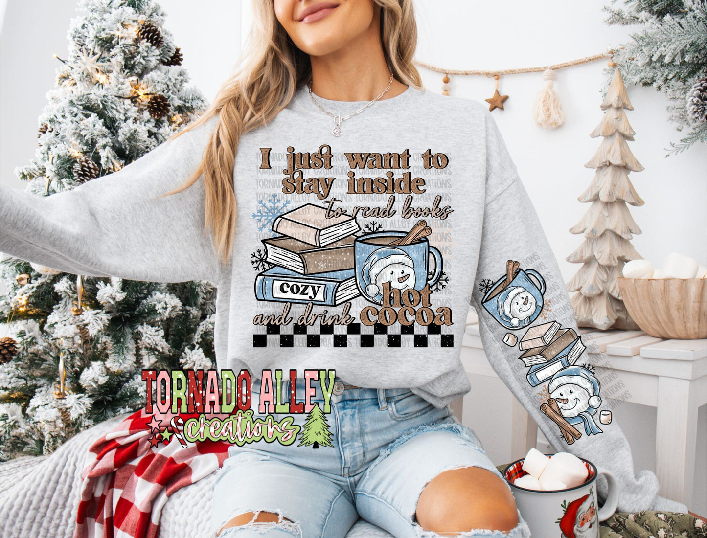 Read Books and Drink Hot Cocoa Crewneck