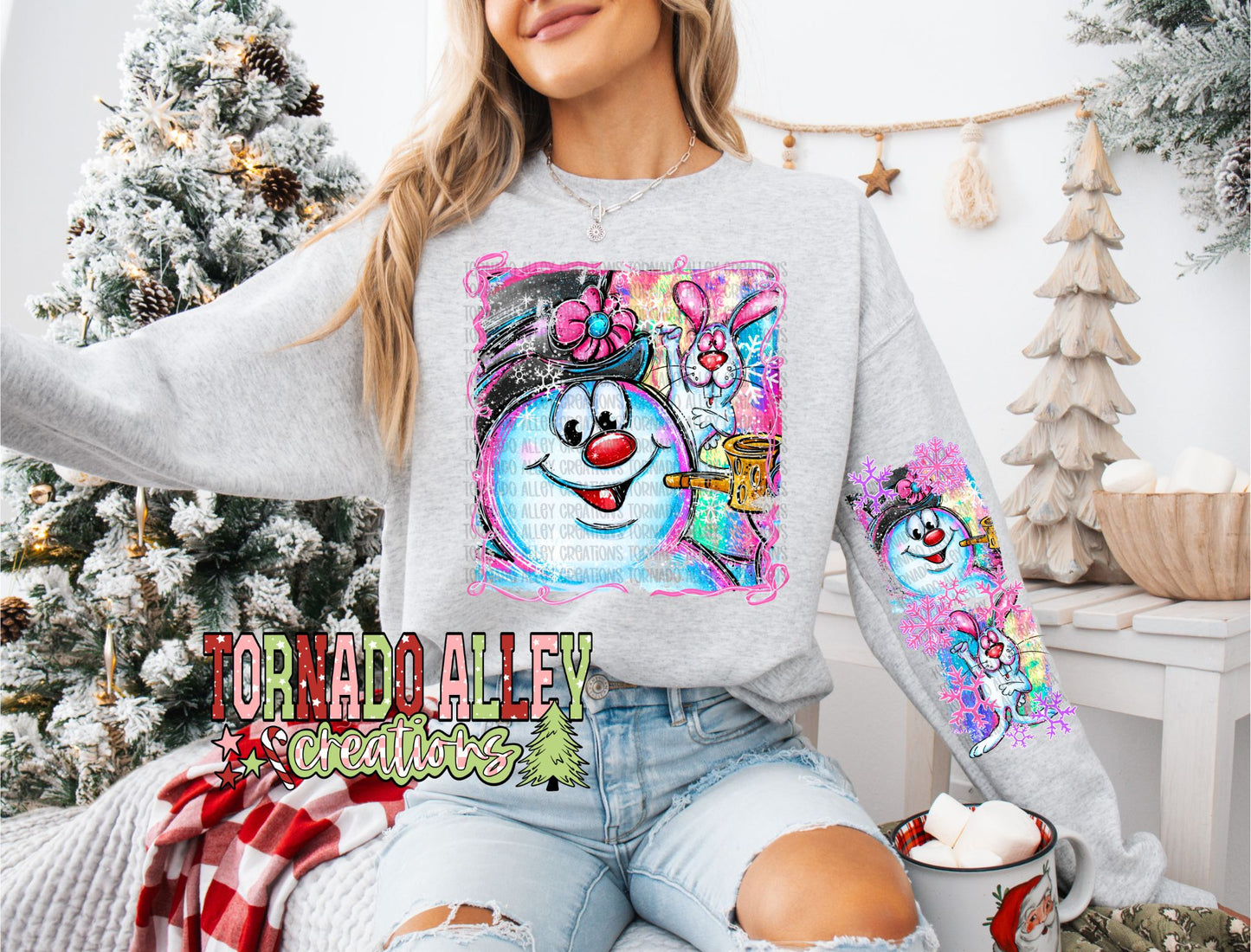Brushstroke Snowman Crewneck