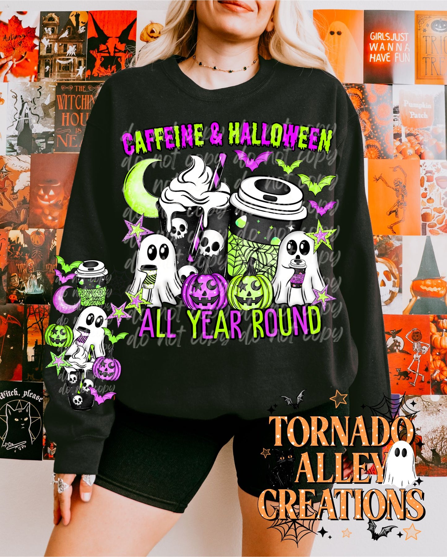 Caffeine Halloween All Year Round Crewneck