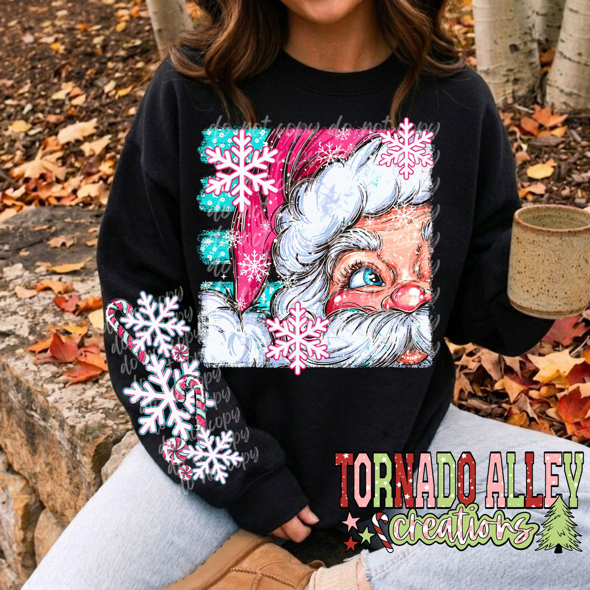 Santa Snowflakes Crewneck