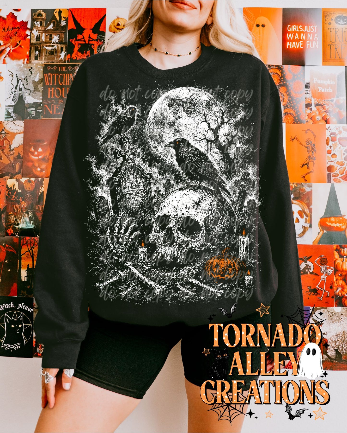 Spooky Edgy Skull Crewneck