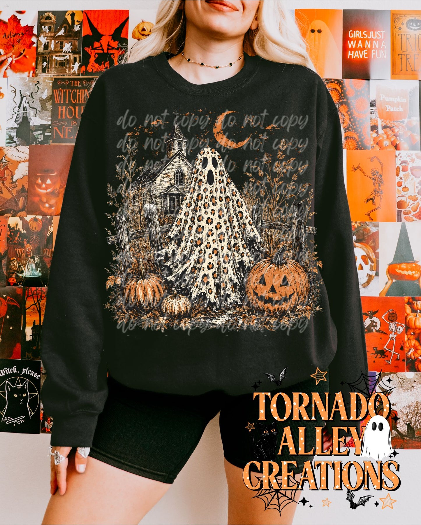 Spooky Cheetah Ghost Crewneck