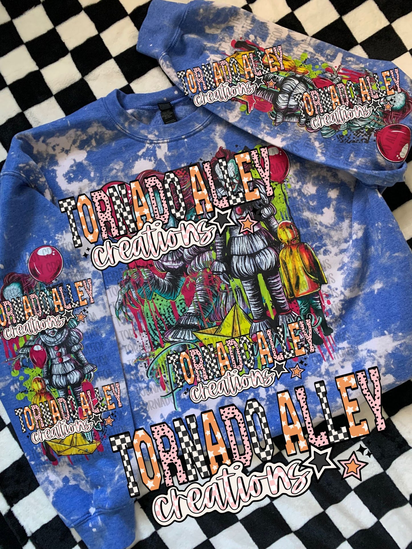 Spooky Neon Clown Crewneck