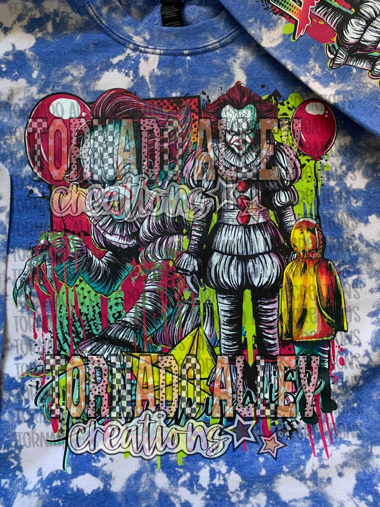 Spooky Neon Clown Crewneck