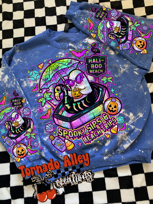 Spooky Sips and Beach Trips Crewneck
