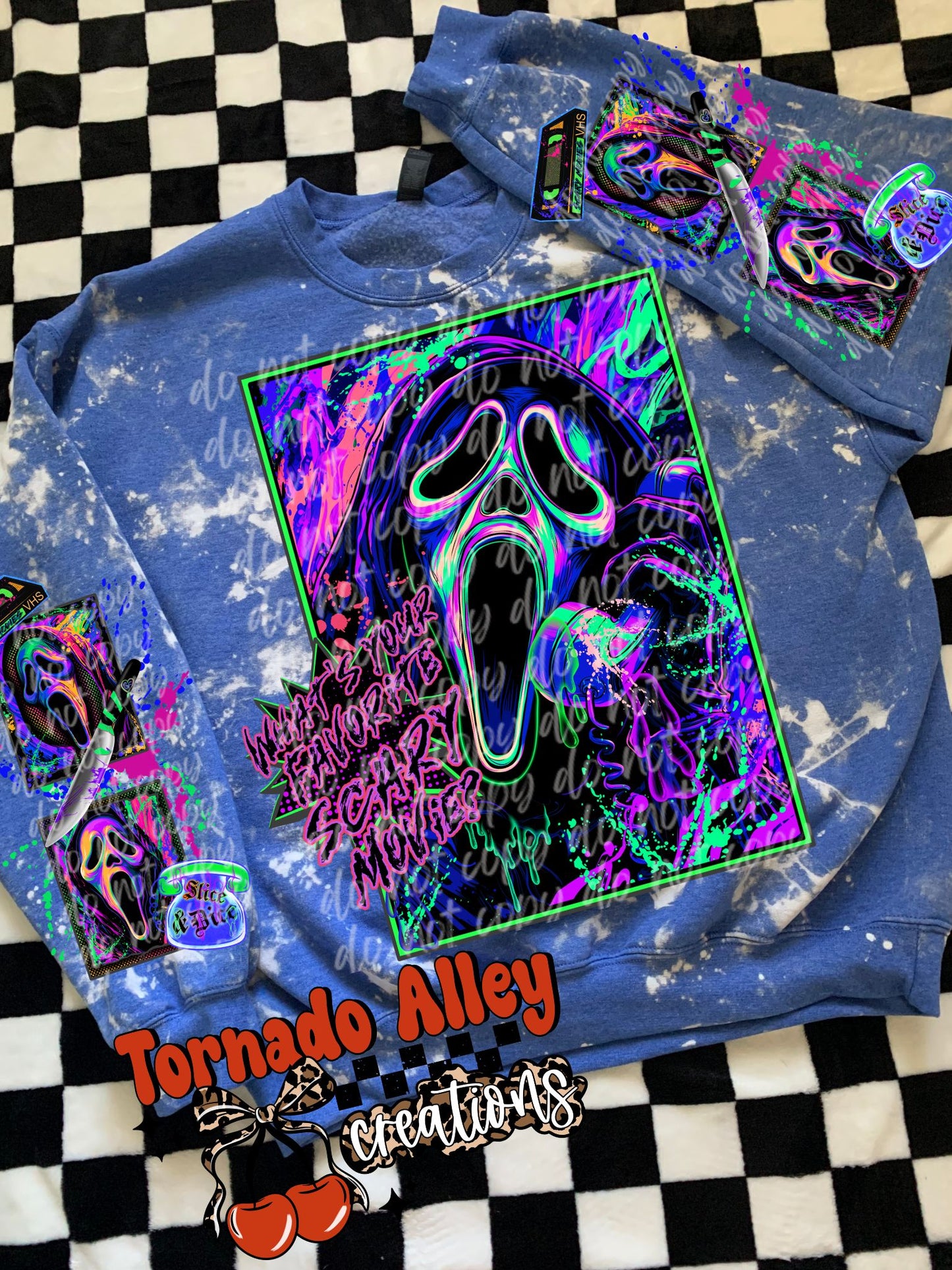 Spooky Neon Slasher Crewneck