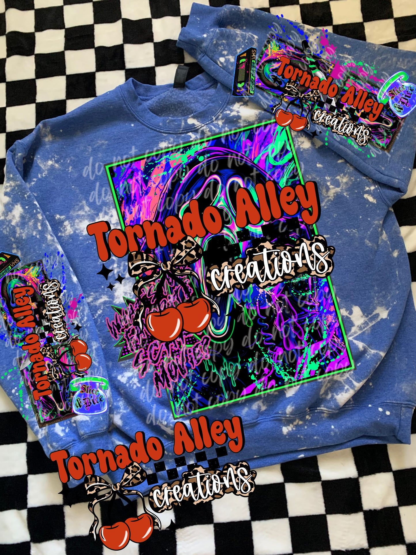 Spooky Neon Slasher Crewneck