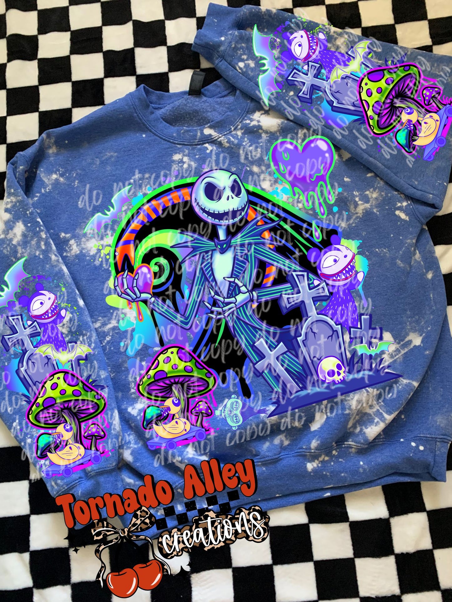Spooky Neon Skelly Crewneck