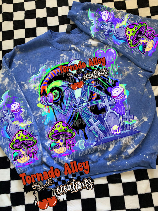 Spooky Neon Skelly Crewneck