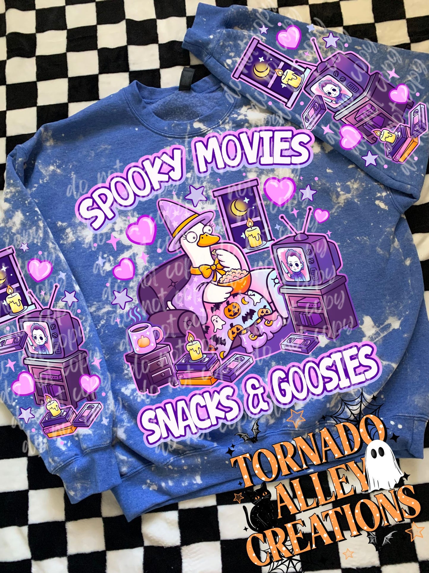 Spooky Movies Snacks Goosies Crewneck