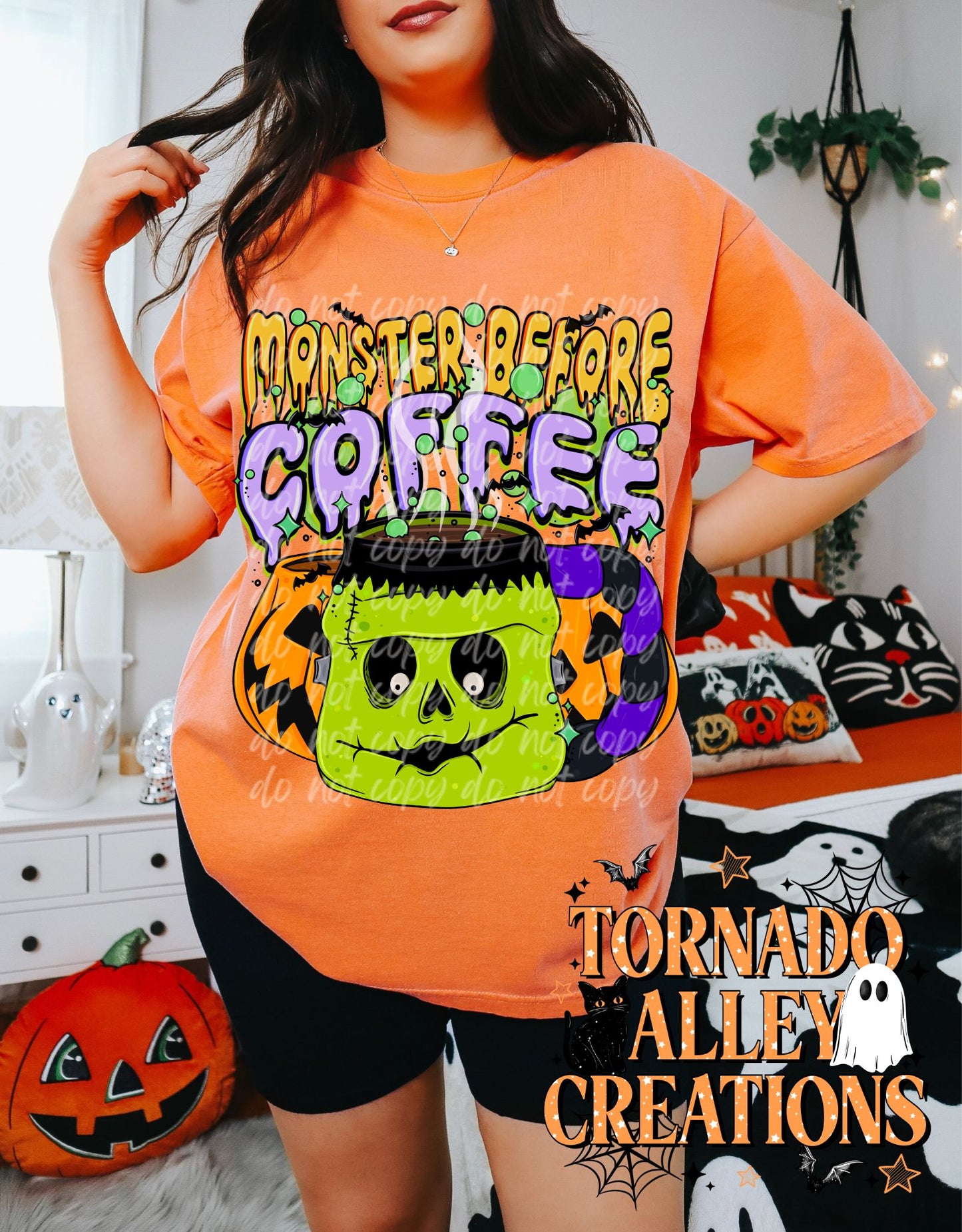 Monster Before Coffee Tee