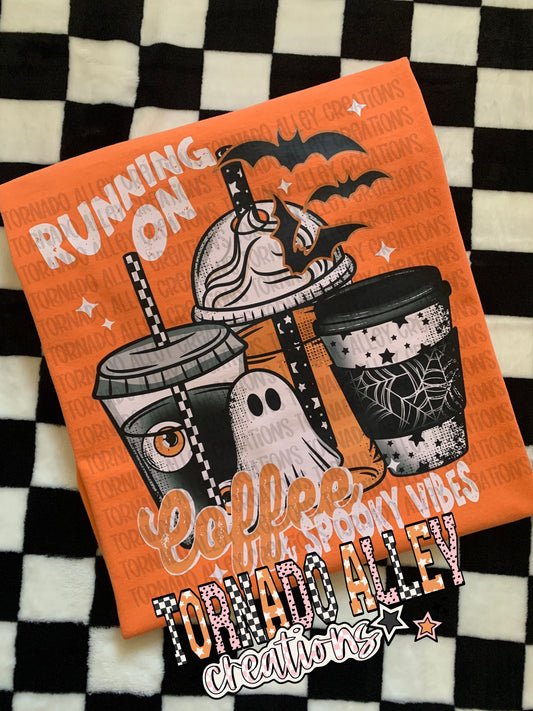 Running on Coffee Spooky Vibes Tee