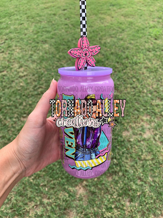 Retro Monsters 16oz Glass Can