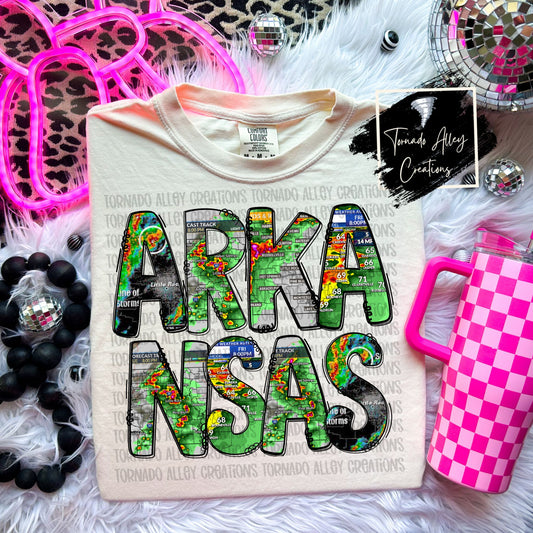 Arkansas Storm Map Tee