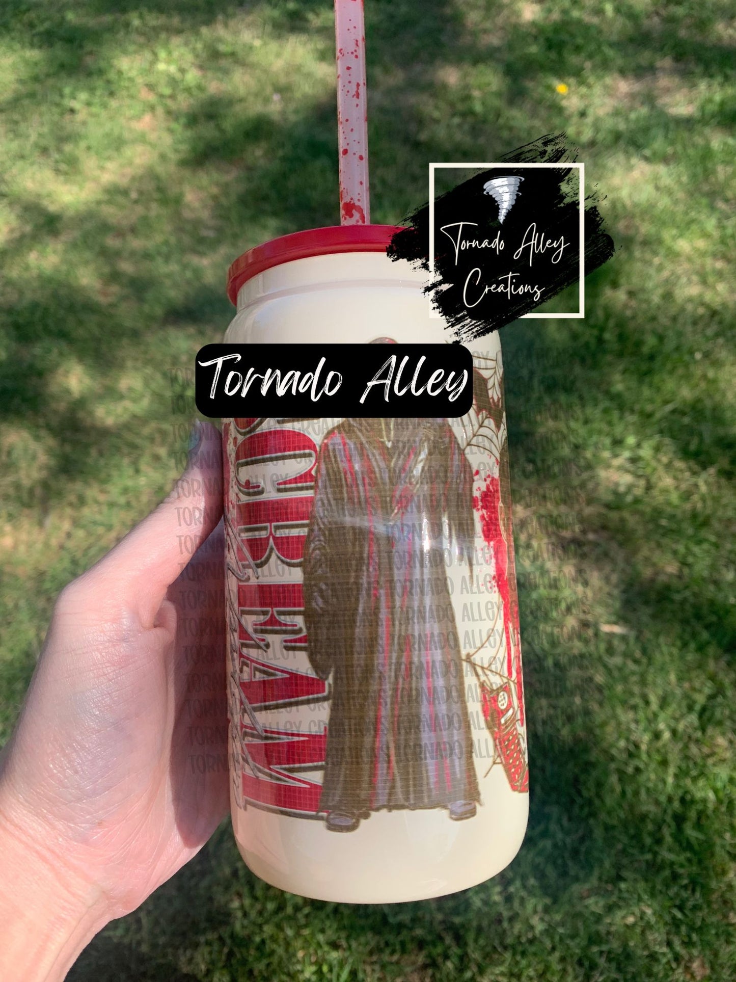 Vintage Horror Glass Can