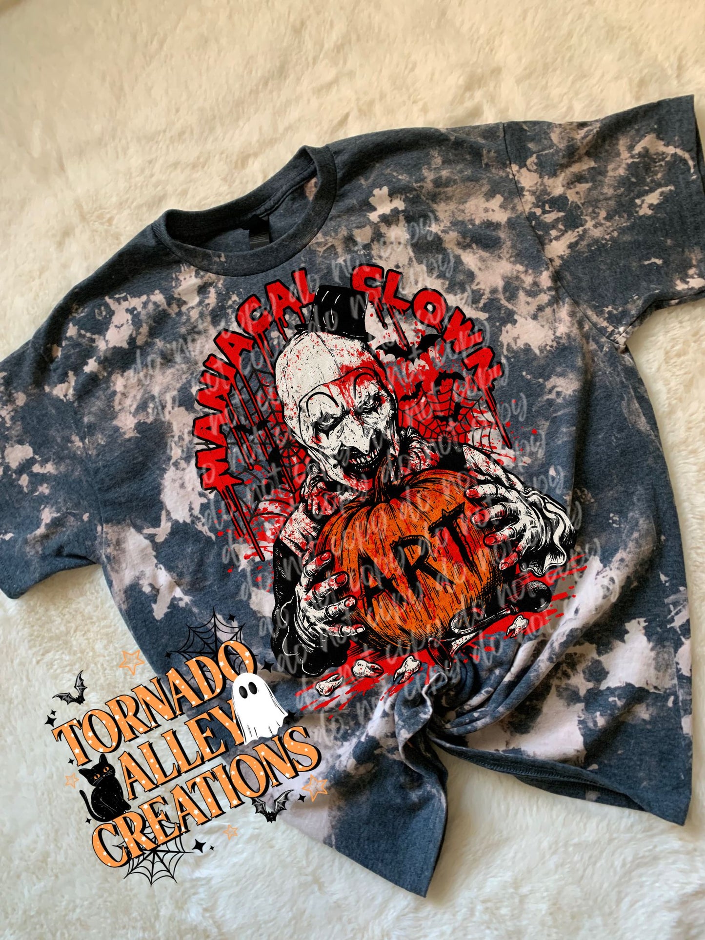 Maniacal Clown Bleached Tee