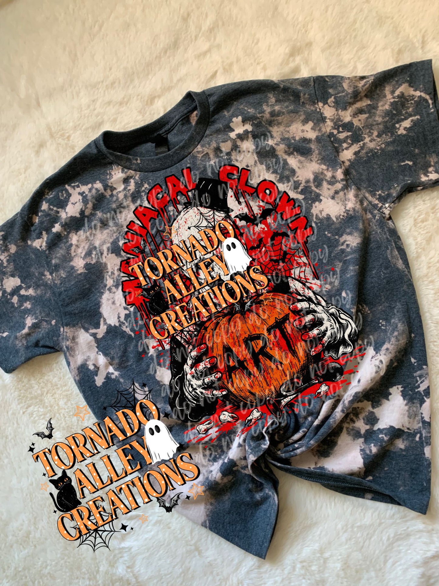 Maniacal Clown Bleached Tee