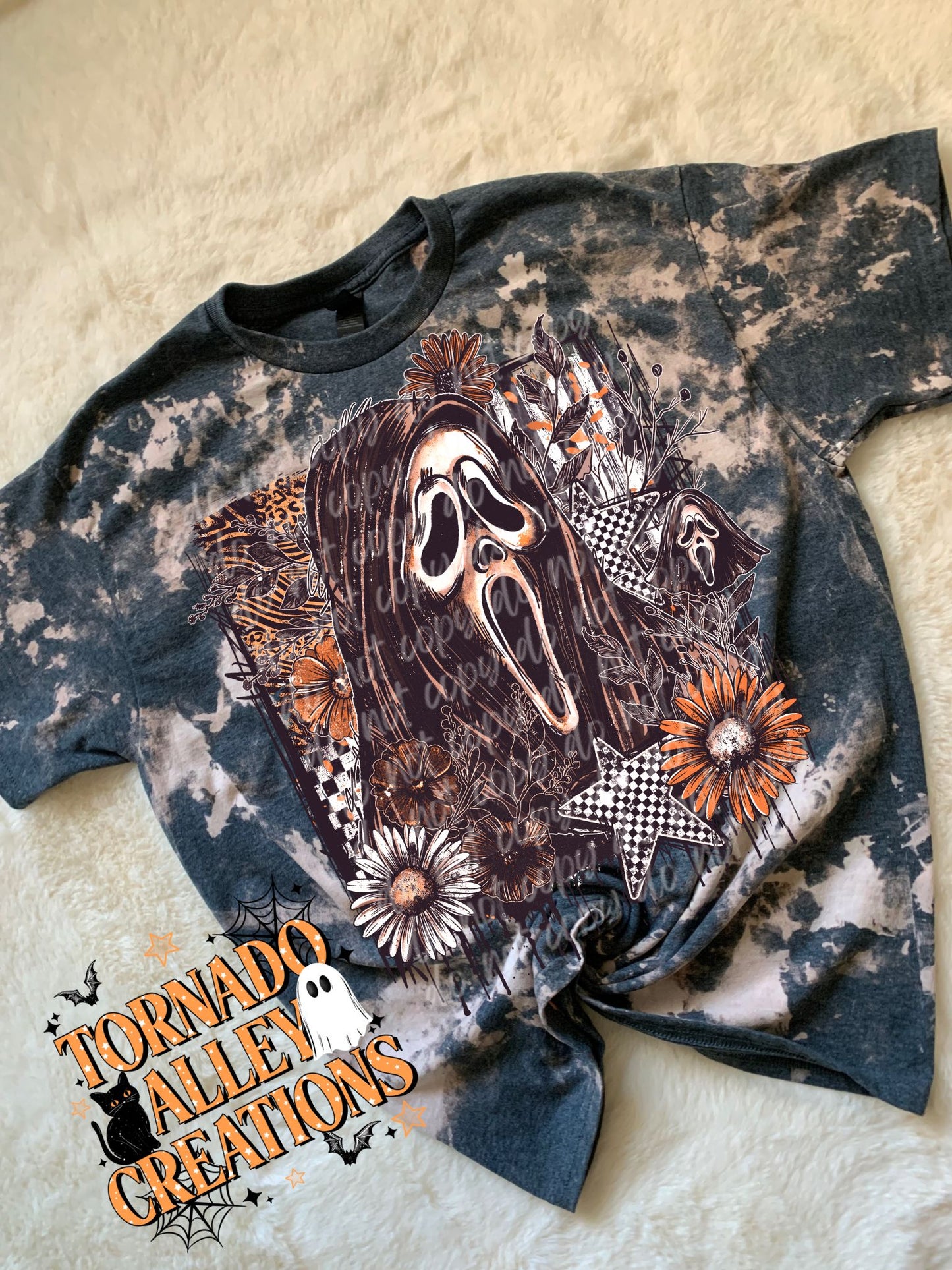 Floral Slasher Ghost Bleached Tee