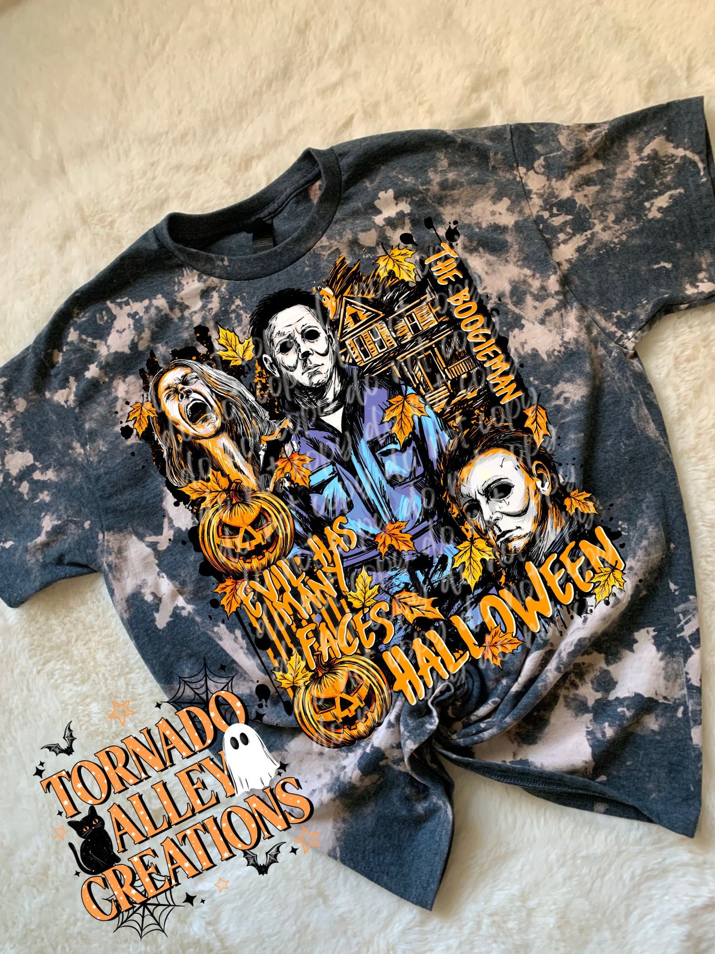 Evil Has Many Faces Bleached Tee