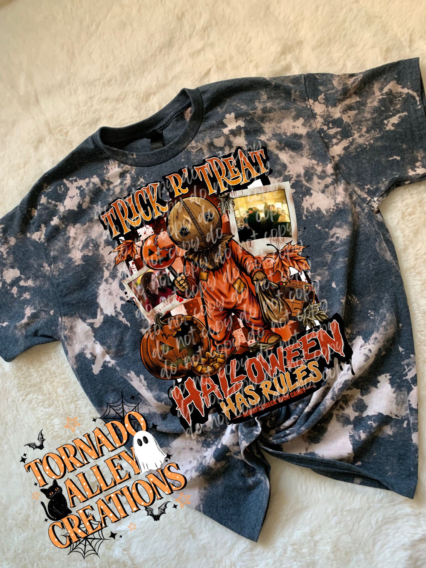 Halloween Has Rules Bleached Tee