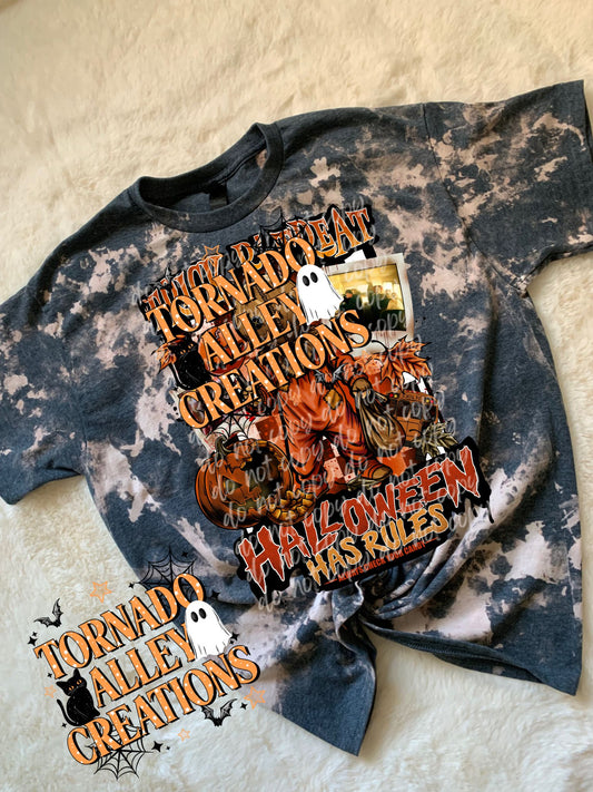 Halloween Has Rules Bleached Tee