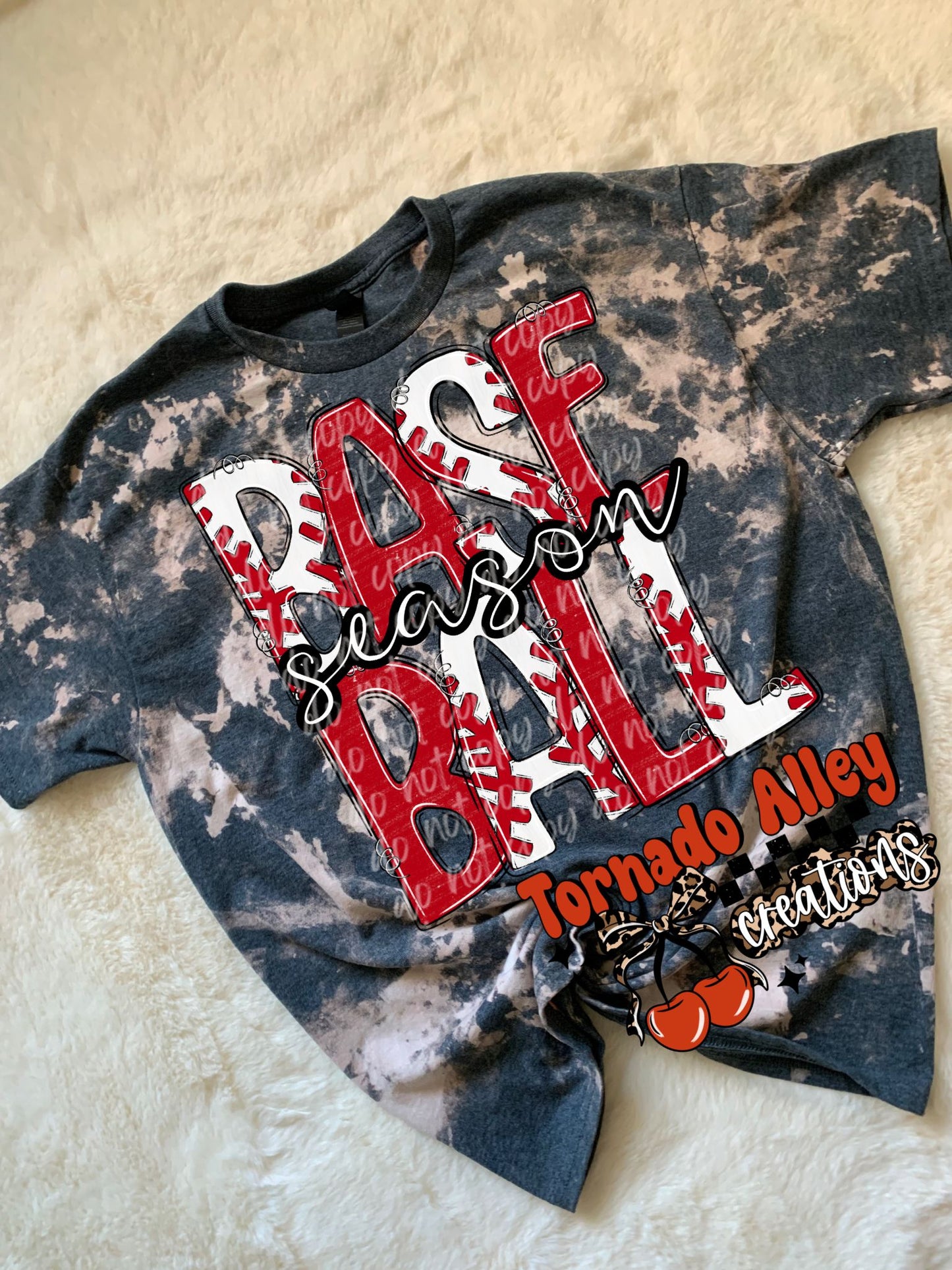 Baseball Season Bleached Tee