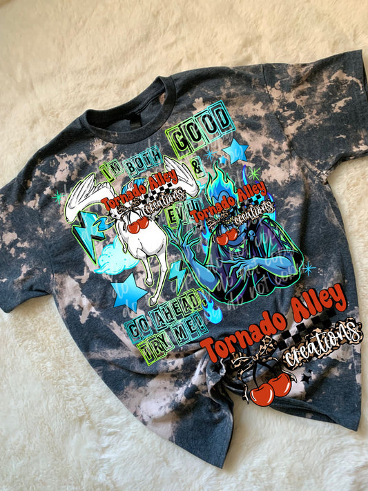 Good and  Evil Bleached Tee