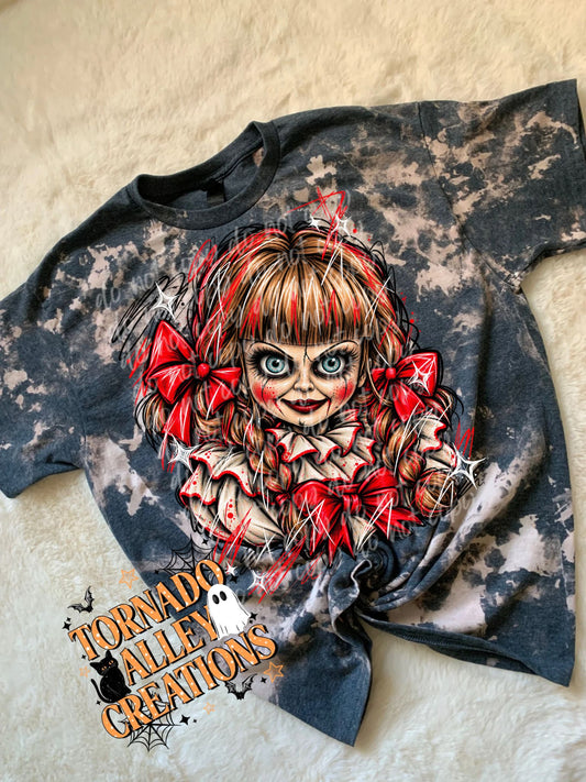 Spooky Doll Sketch Bleached Tee