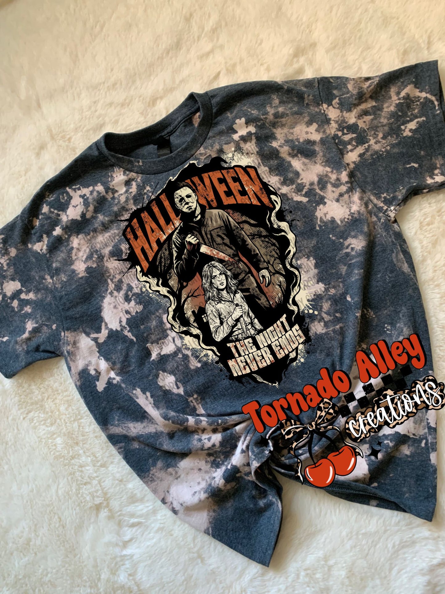 Night Never Ends Bleached Tee